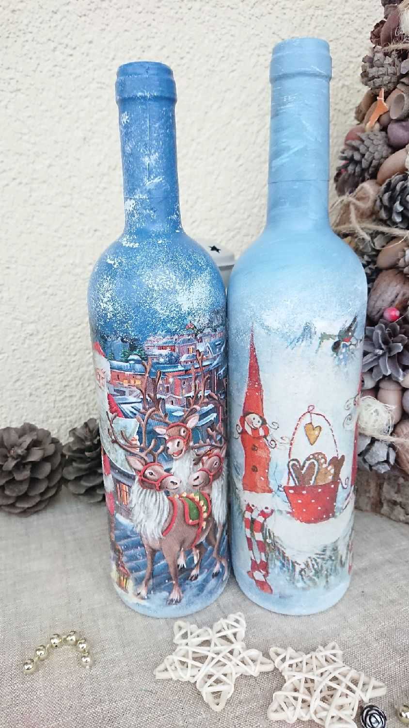 Новогодние бутылки своими руками: 27 необычных идей