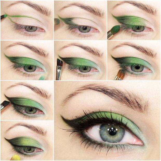 Различные виды макияжа для зеленых глаз.
