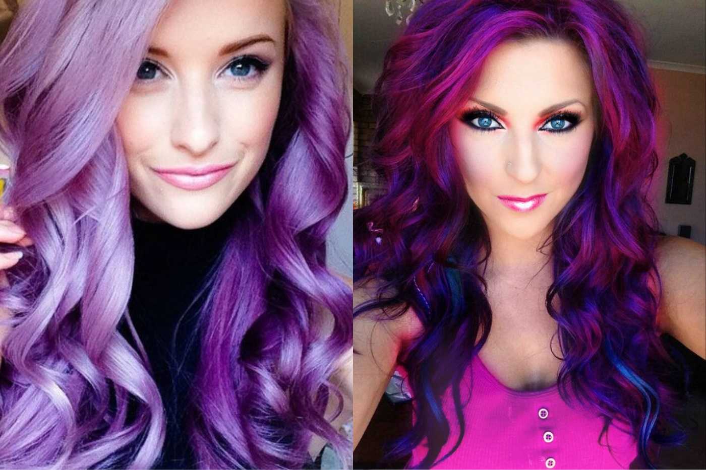 Фиолетовый цвет волос популярные оттенки и способы окрашивания фото - уход за волосами